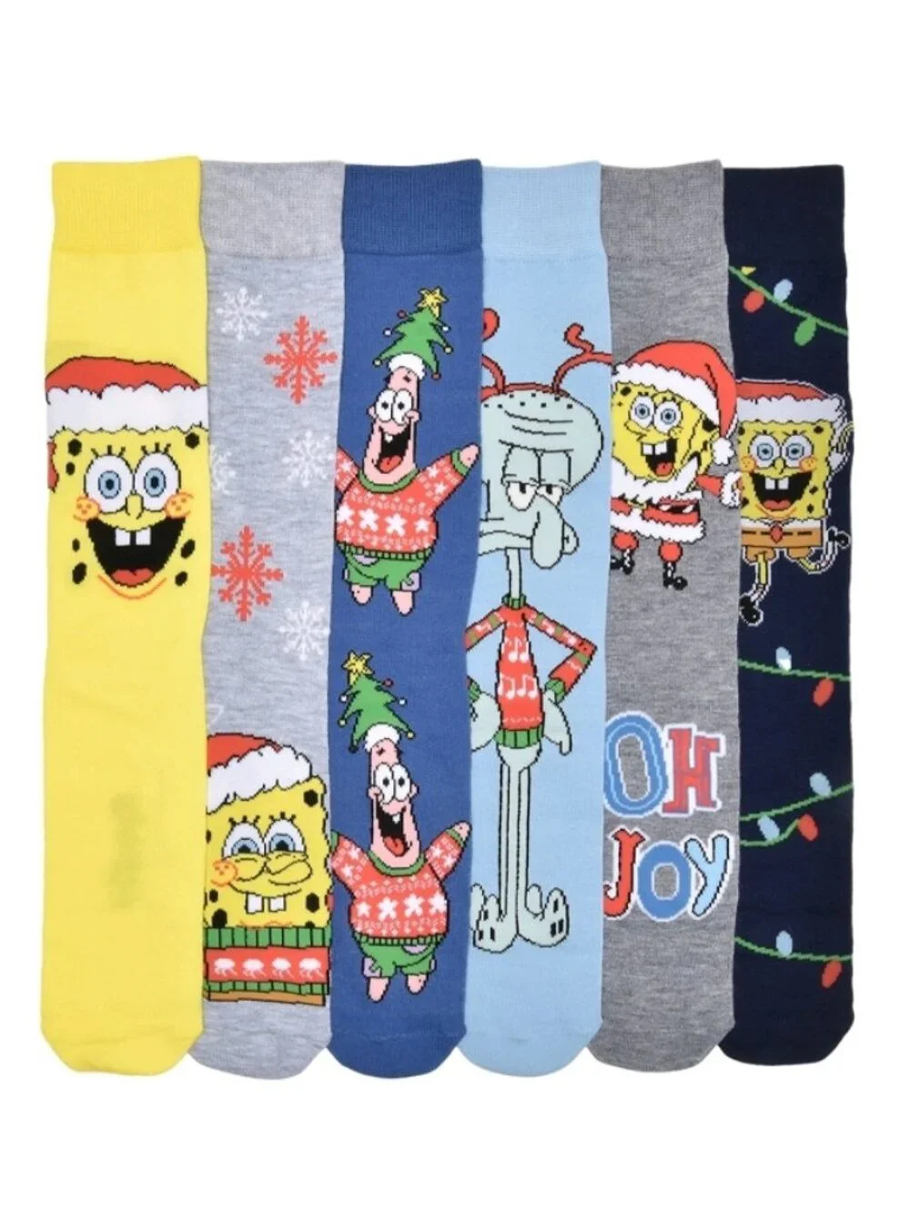 Nickelodeon SpongeBob SquarePants Christmas Casual Crew Socks 6-Pack